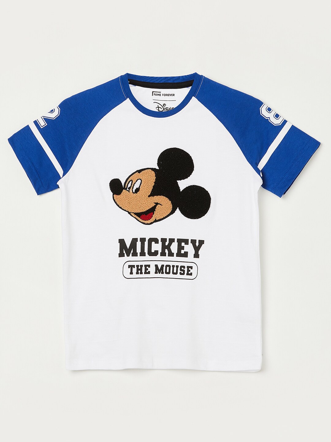 

Fame Forever by Lifestyle Boys Humour and Comic Mickey Mouse Printed Pure Cotton T-Shirt, White