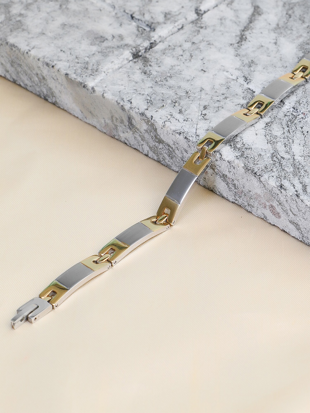 

Adwitiya Collection Men Gold-Plated Link Bracelet
