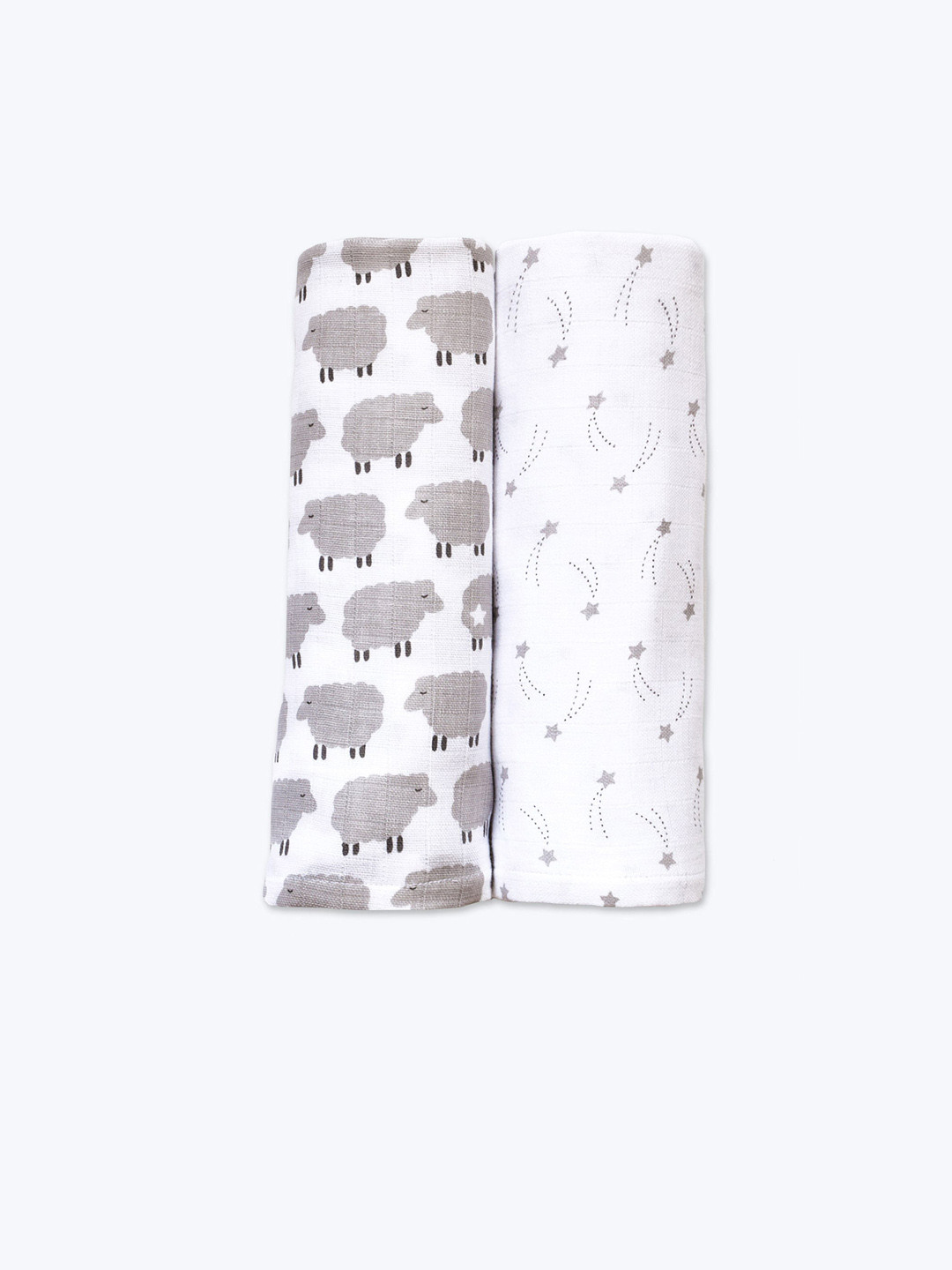 

Masilo Kids Set of 2 Printed Pure Bamboo Cotton Muslin Swaddle, Grey