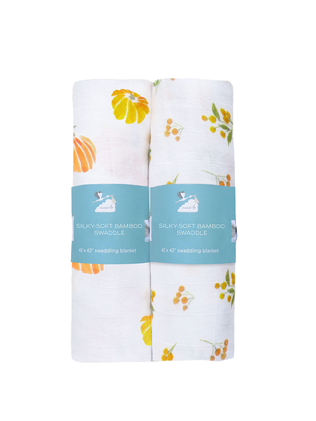 

Masilo Girls Set Of 2 Printed Pure Bamboo Cotton Muslin Swaddle, Orange