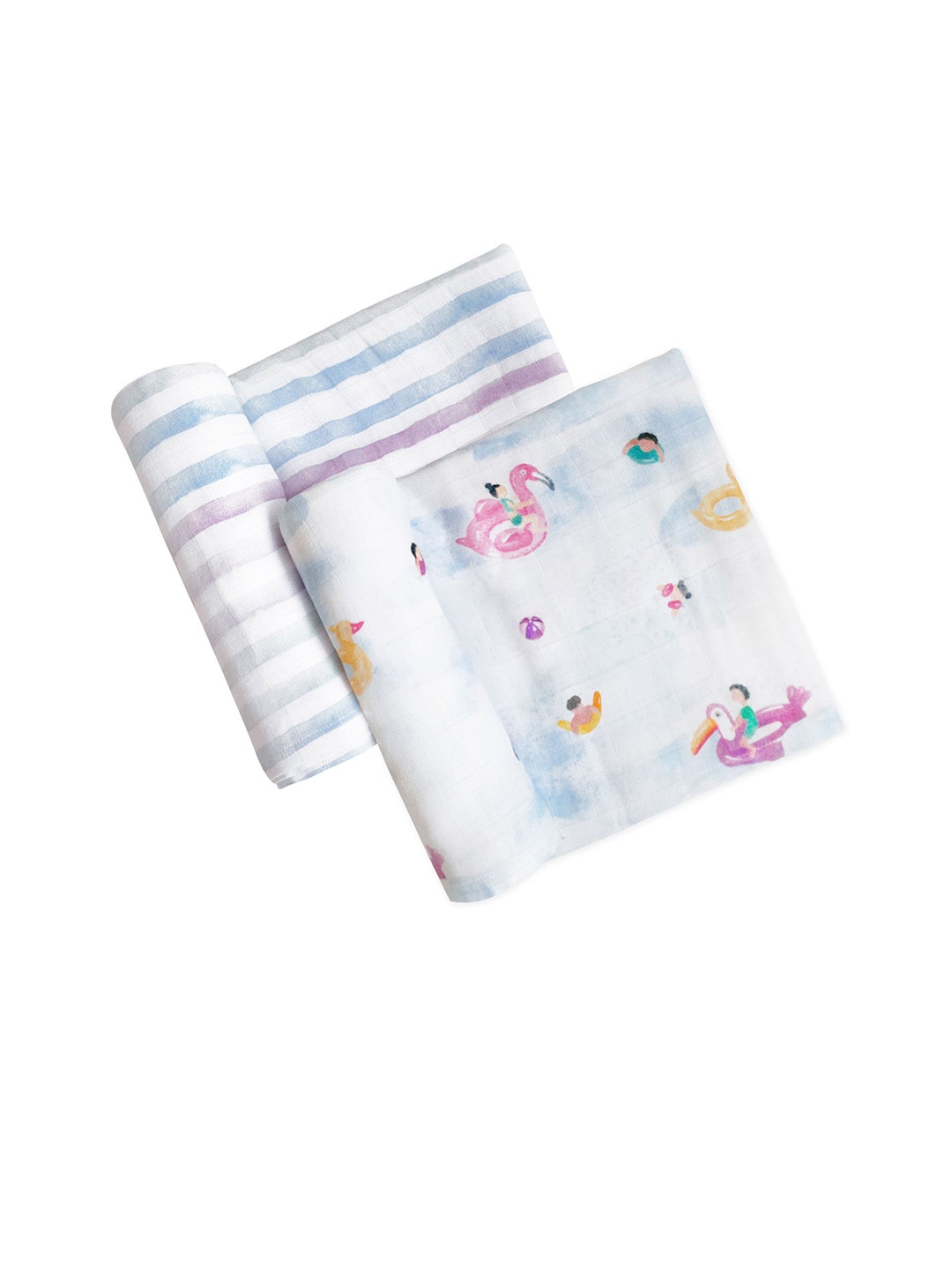 

Masilo Kids Set Of 2 Printed Pure Bamboo Cotton Muslin Swaddles, Blue