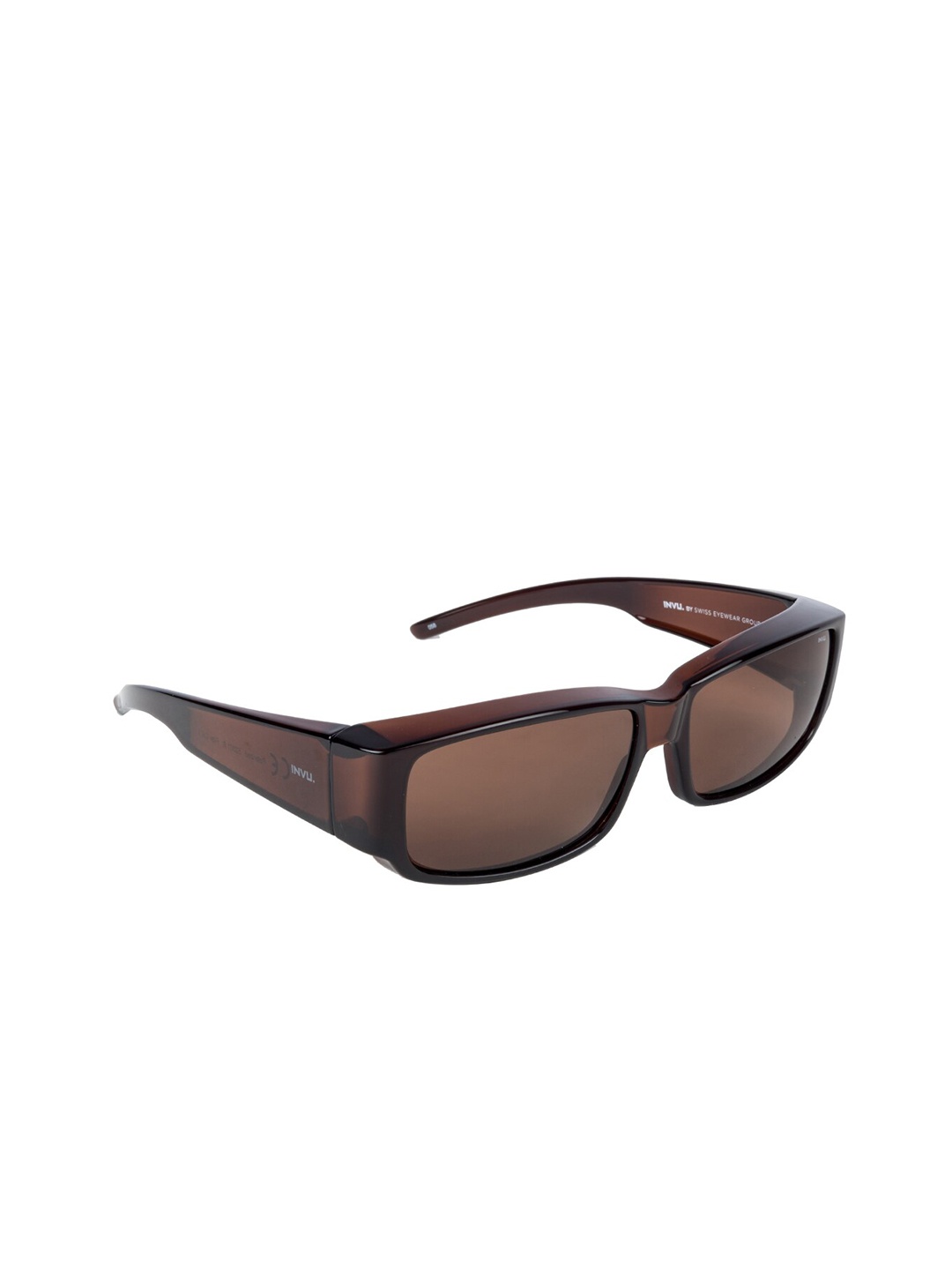 

INVU Rectangle Sunglasses with UV Protected Lens E2801B, Brown