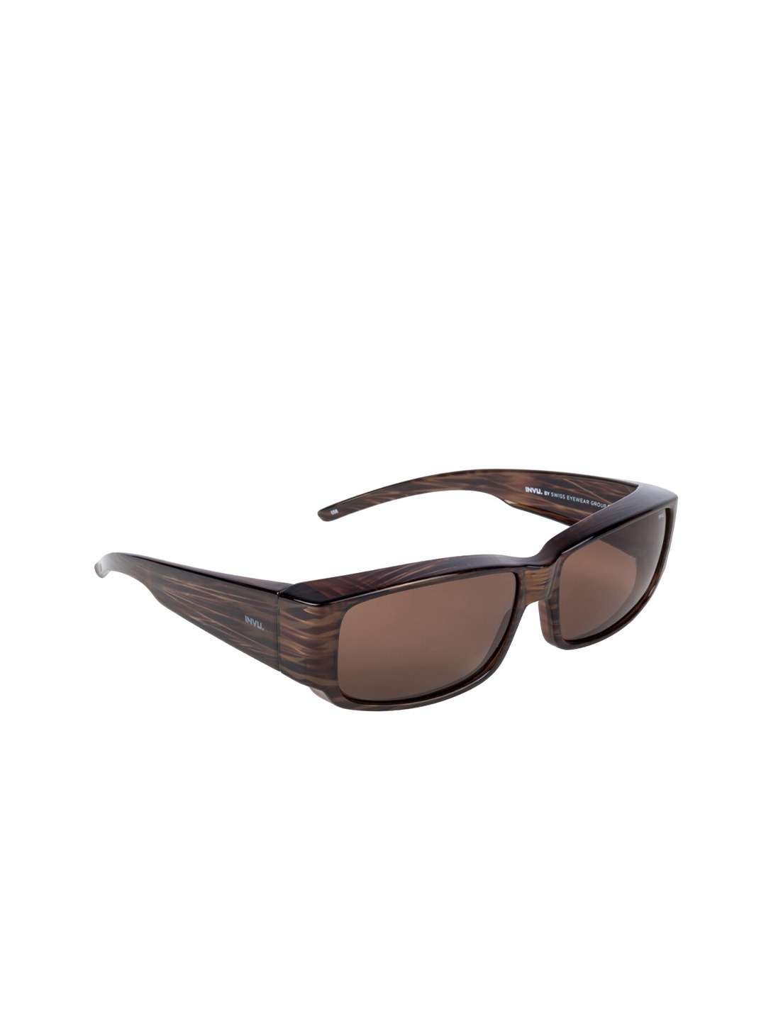 

INVU Rectangle Sunglasses with UV Protected Lens E2801D, Brown
