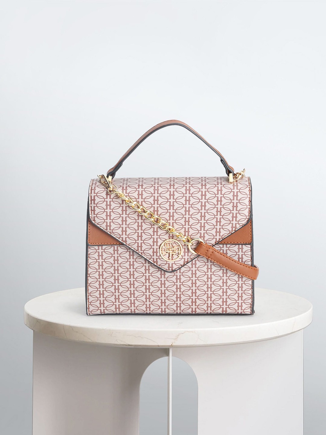 

U.S. Polo Assn. Women Printed Satchel Bag, Beige