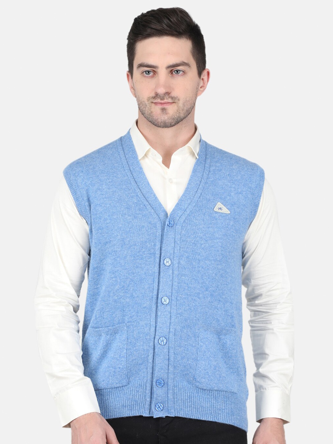 

Monte Carlo V-Neck Woollen Cardigan, Blue
