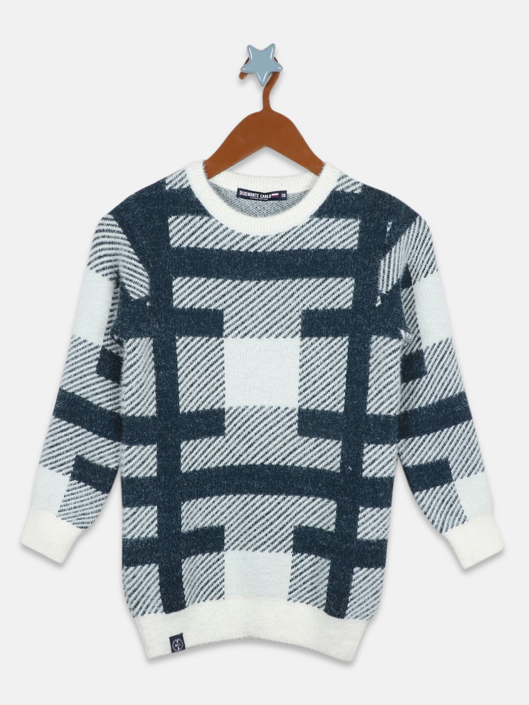 

Monte Carlo Boys Striped Woollen Pullover, White