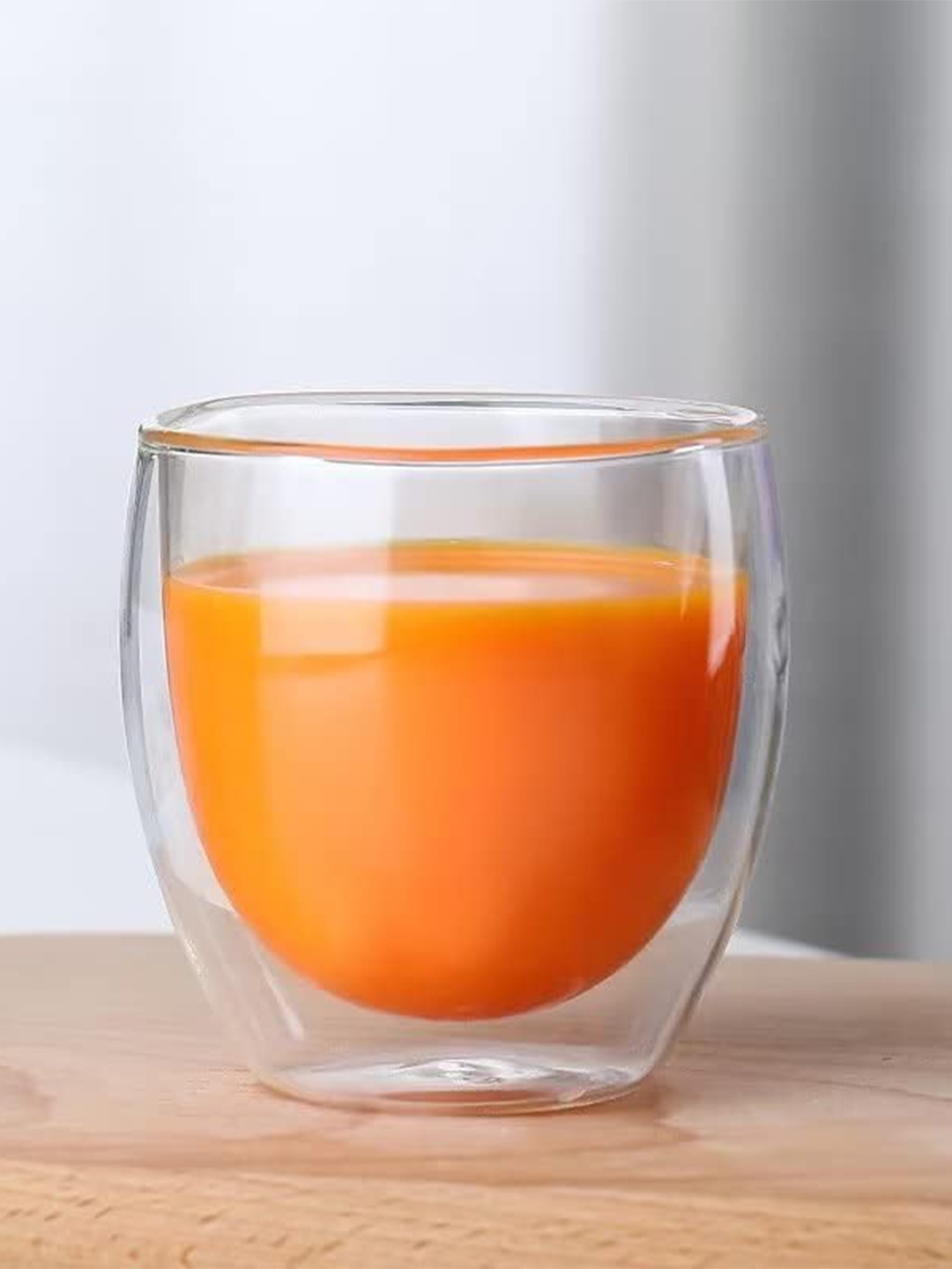 

MELBIFY 2 Pcs Transparent Solid Double Wall Glass - 120 ML Each