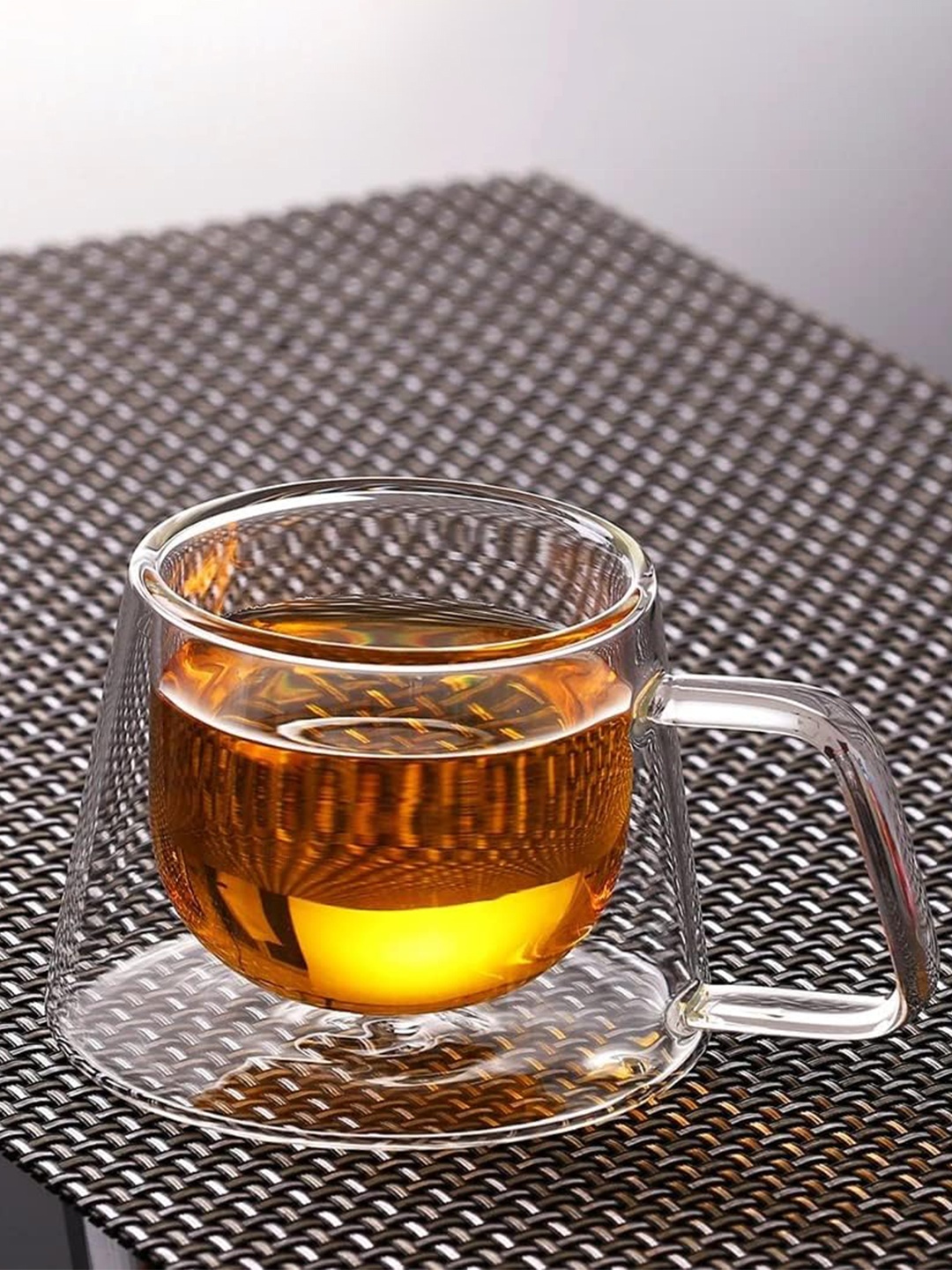 

MELBIFY 2 Pcs Transparent Solid Double Wall Glass - 120 ML Each