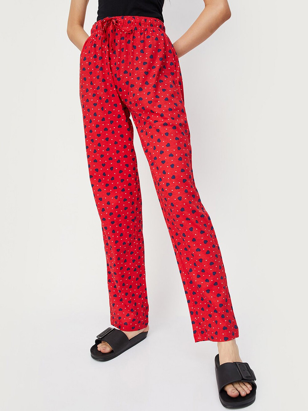 

max Printed Pure Cotton Lounge Pants, Red