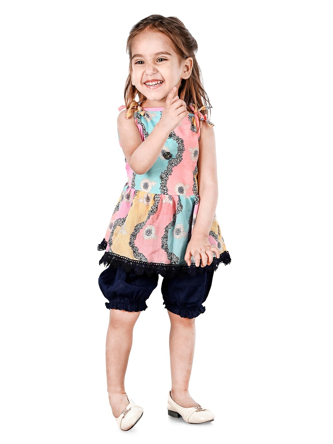 

BAESD Abstract Printed Top with Shorts, Blue