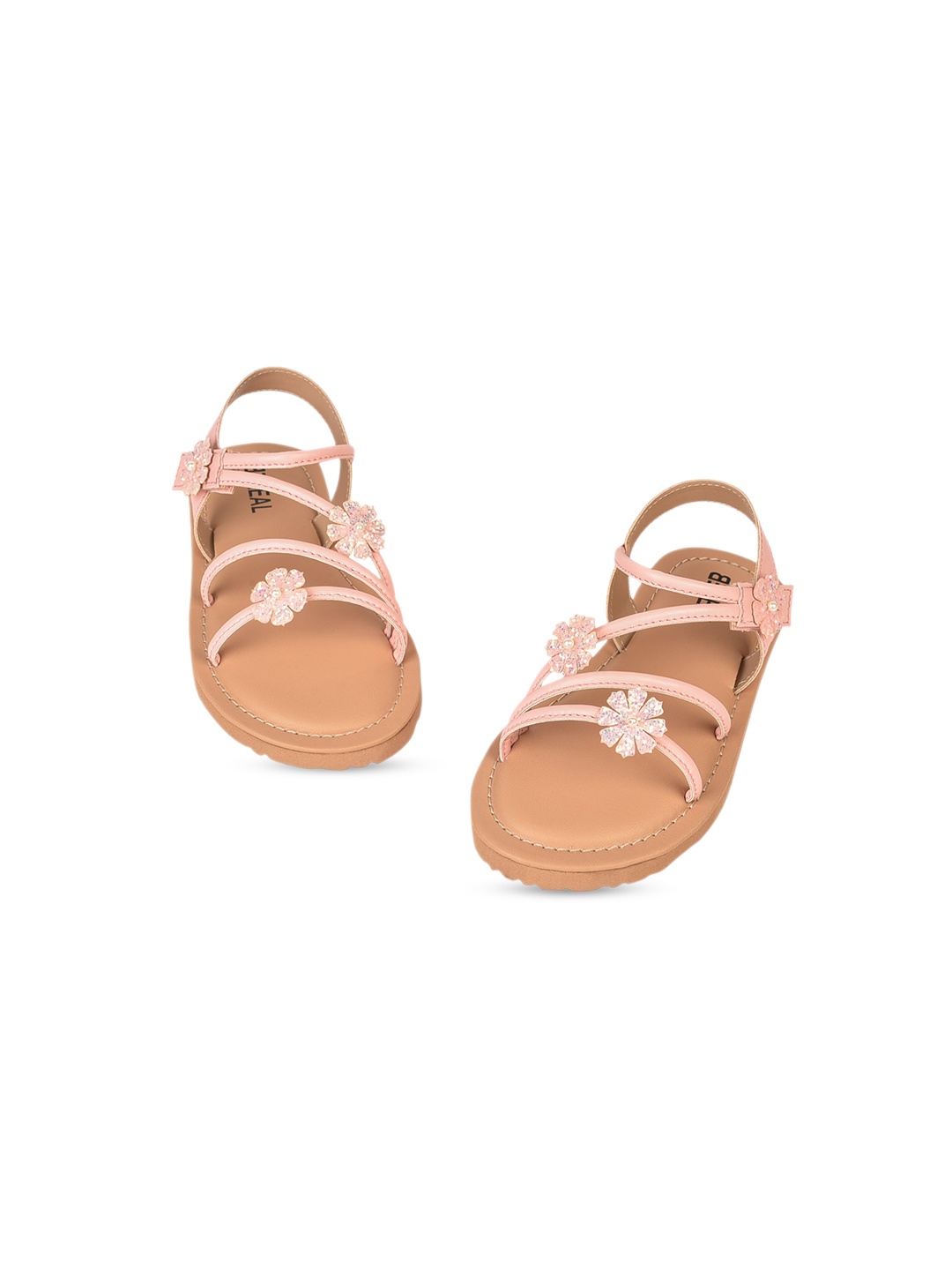 

BEREAL Girls Embellished Open Toe Flats, Pink