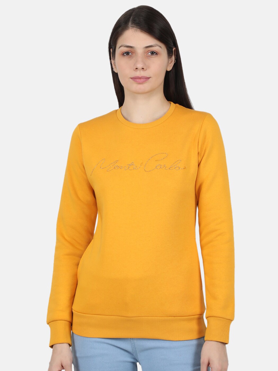 

Monte Carlo Embellished Round Neck Pullover Sweatshirt, Black