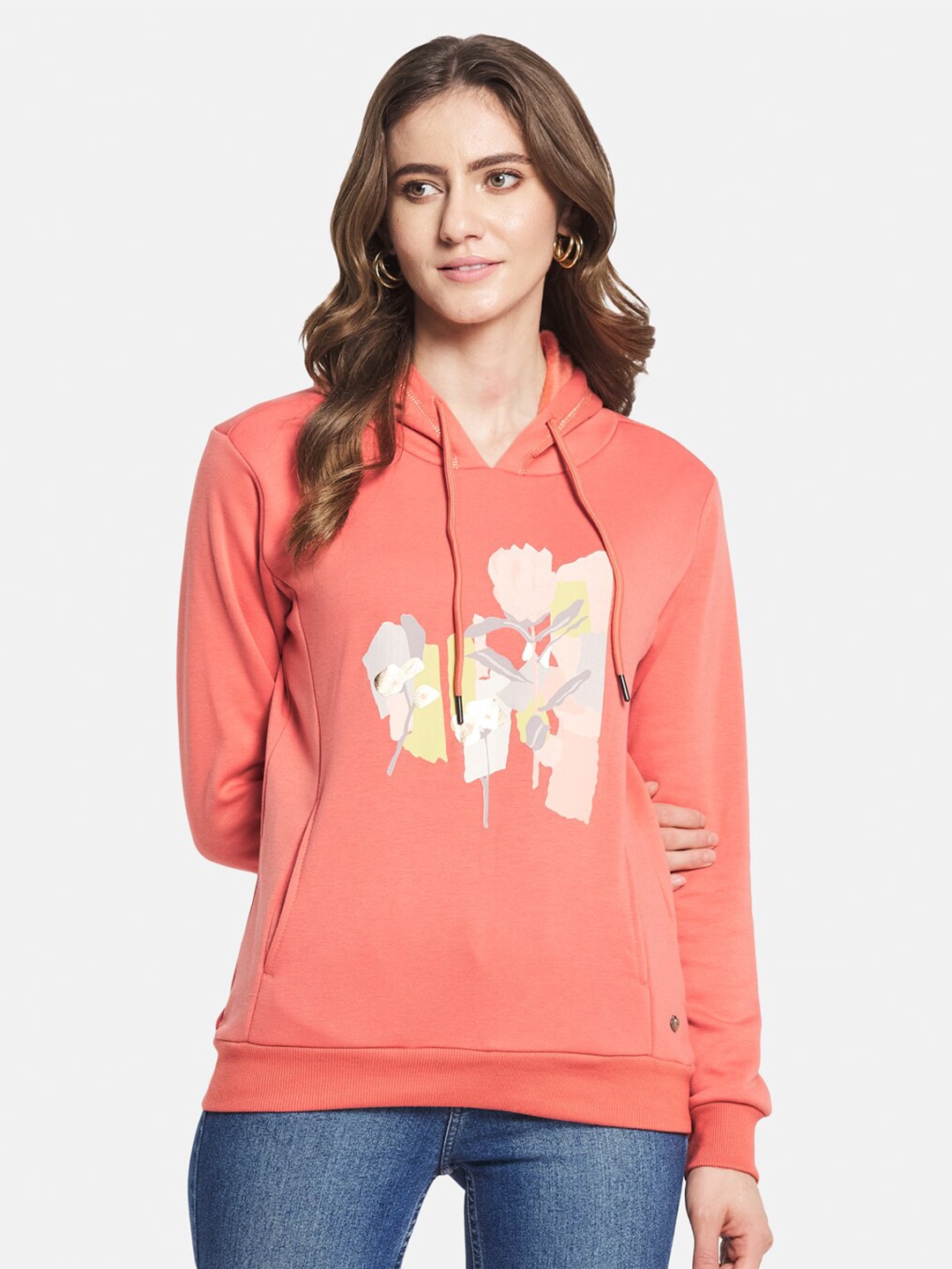 

Monte Carlo Graphic Printed Hooded Sweatshirt, Coral