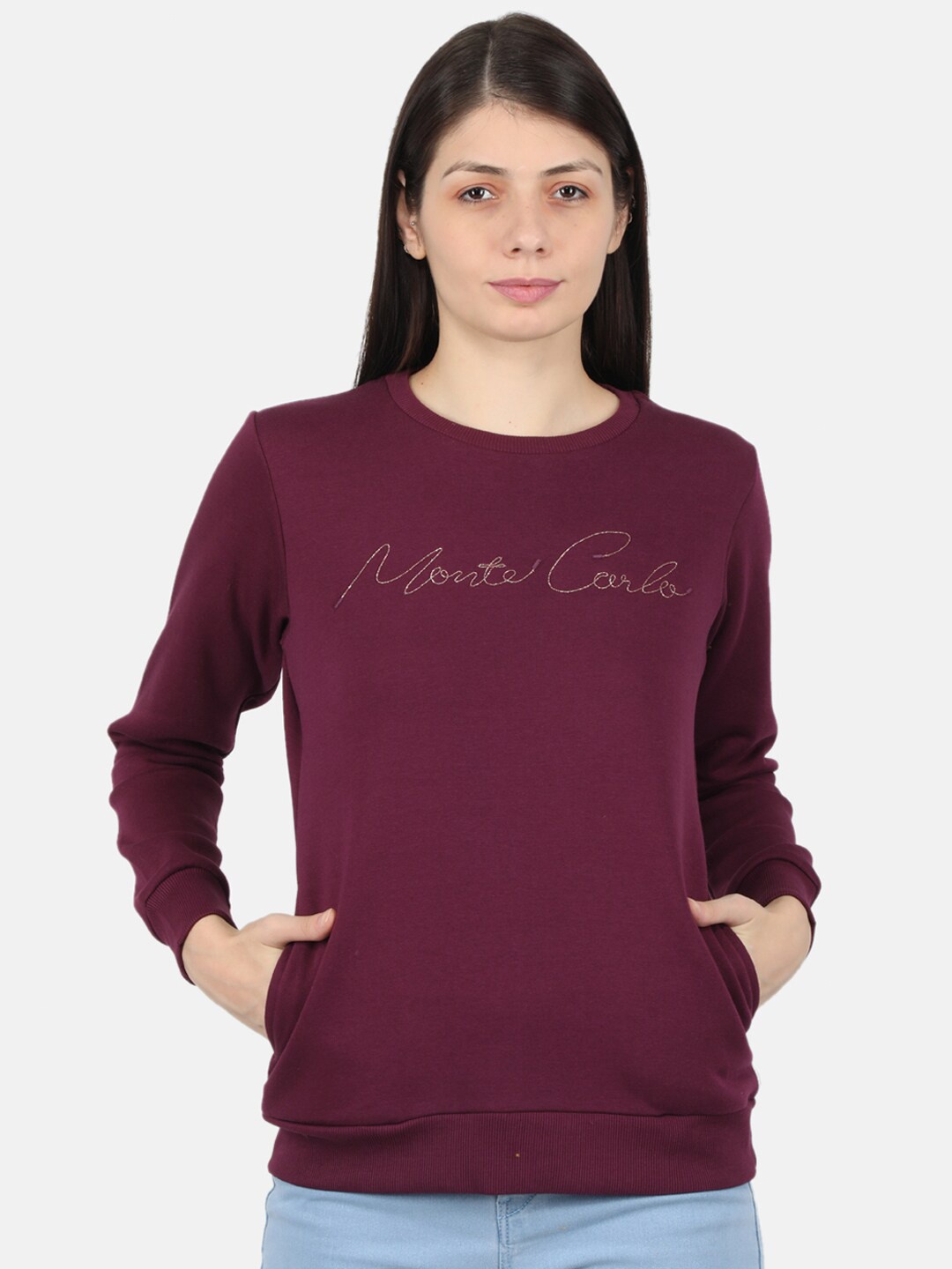 

Monte Carlo Typography Printed Sweatshirt, Burgundy