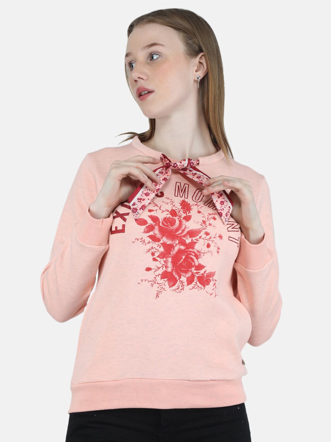 

Monte Carlo Floral Printed Sweatshirt, Peach