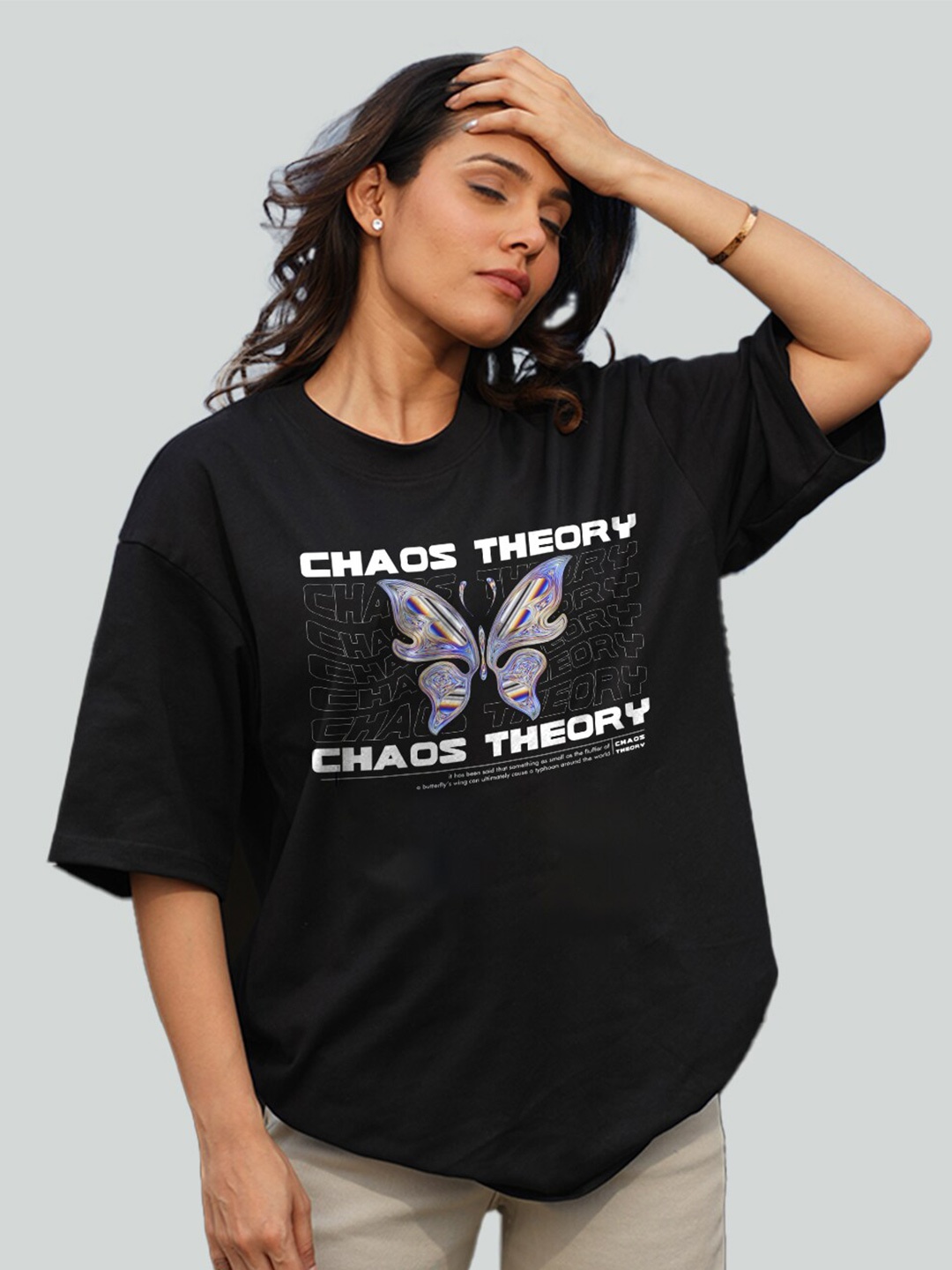 

Bloopers Store Typography Printed Pure Cotton Oversized T-shirt, Black