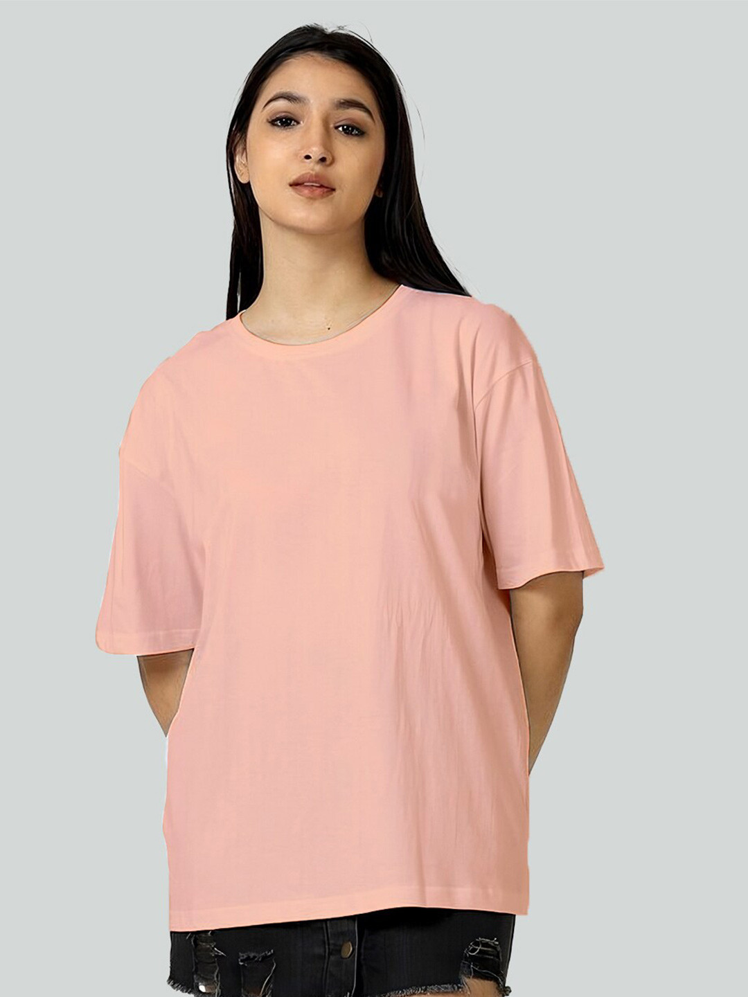 

Bloopers Store Typography Printed Pure Cotton Oversized T-shirt, Pink