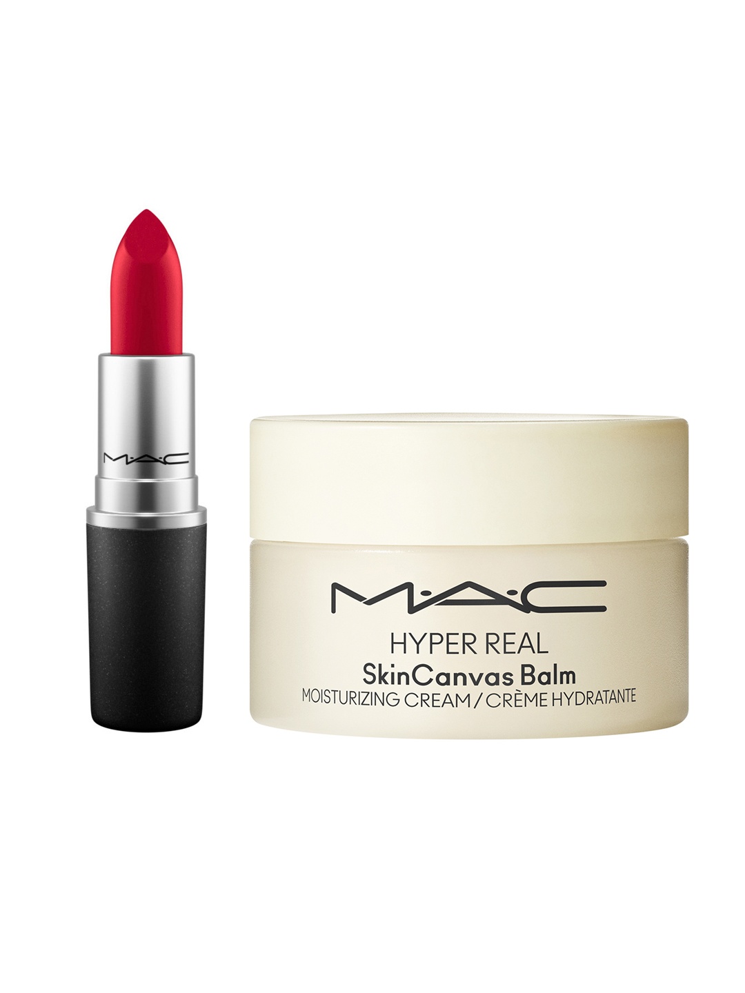 

M.A.C Set of Ruby Woo Retro Matte Lipstick & Hyper Real Skin Canvas Balm, Cream