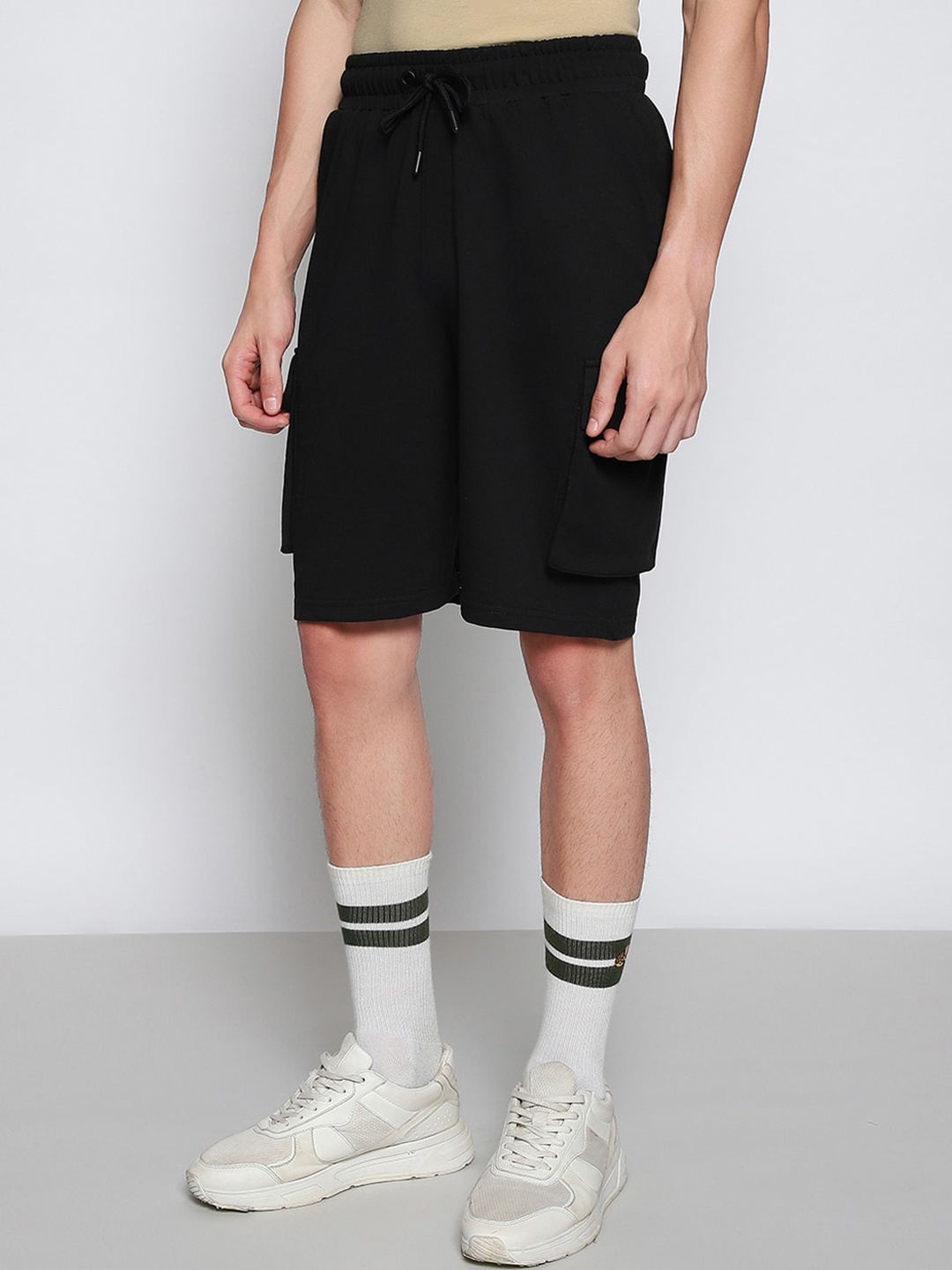

Bewakoof Air 1.0 Men Black Loose Fit Sports Shorts