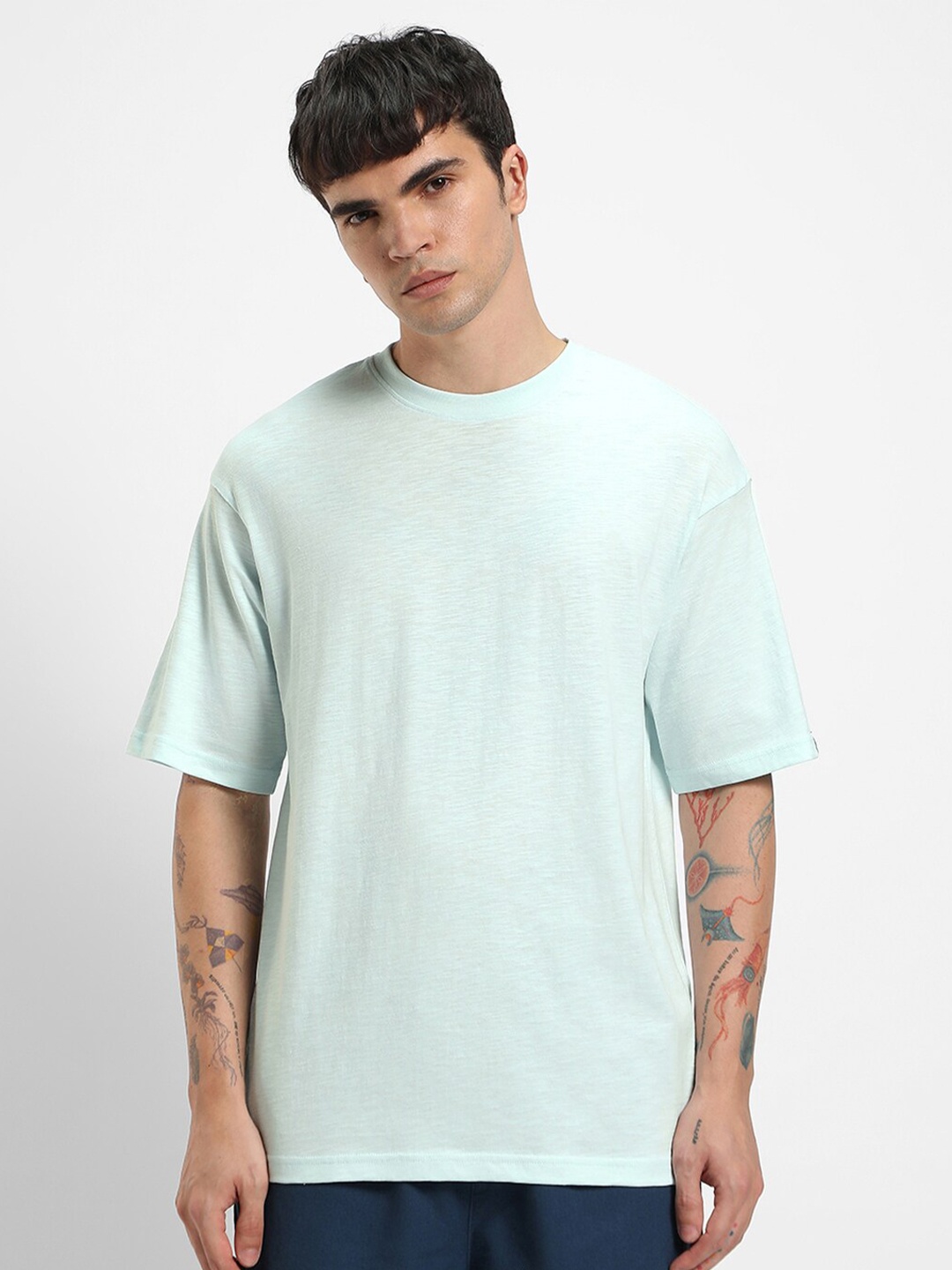 

Bewakoof Air 1.0 Oversized Plus Size T-shirt, Blue