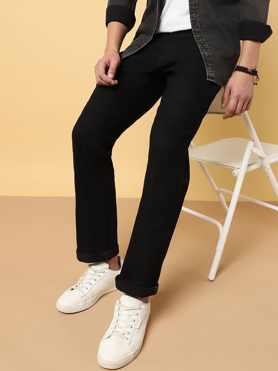 

Wrangler Men Millard Straight Fit Stretchable Jeans, Black