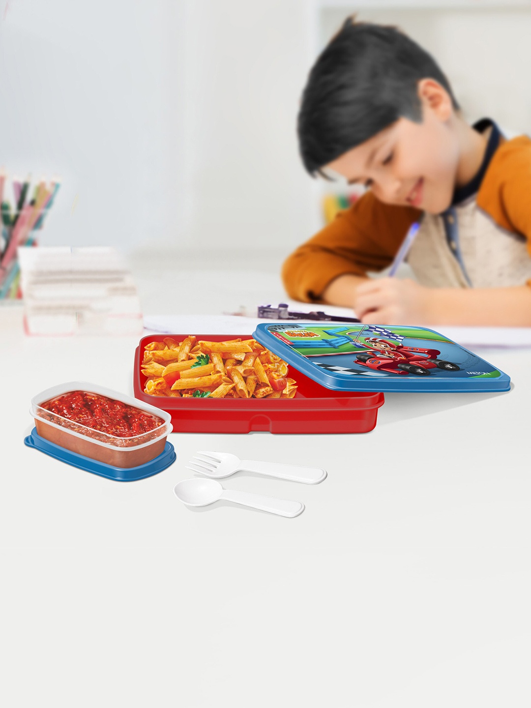 

Milton Red Gusto Chotta Bheem Printed Plastic Tiffin 700 ML