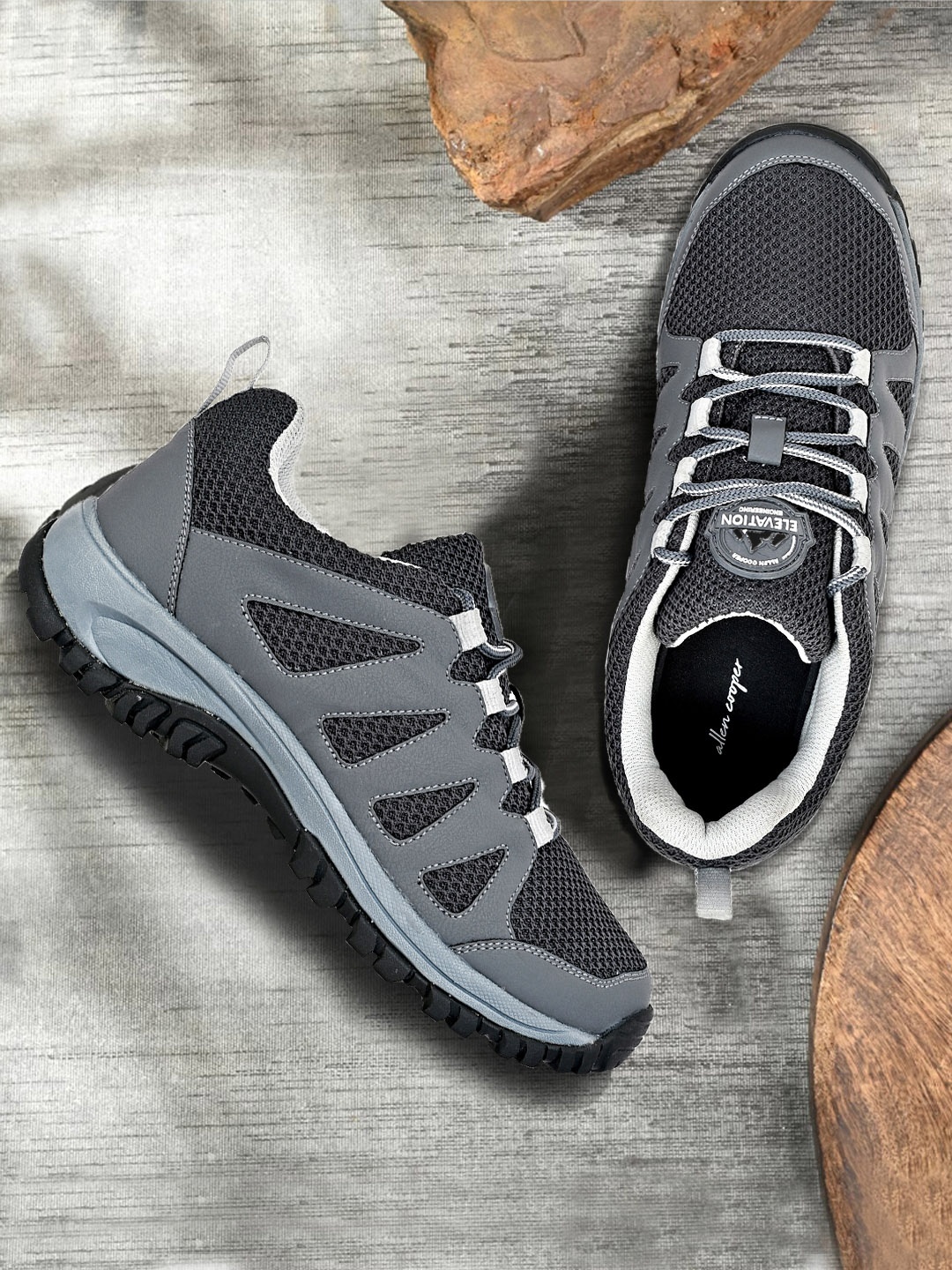 

Allen Cooper Men Memory Foam Technology Trekking Shoes, Black