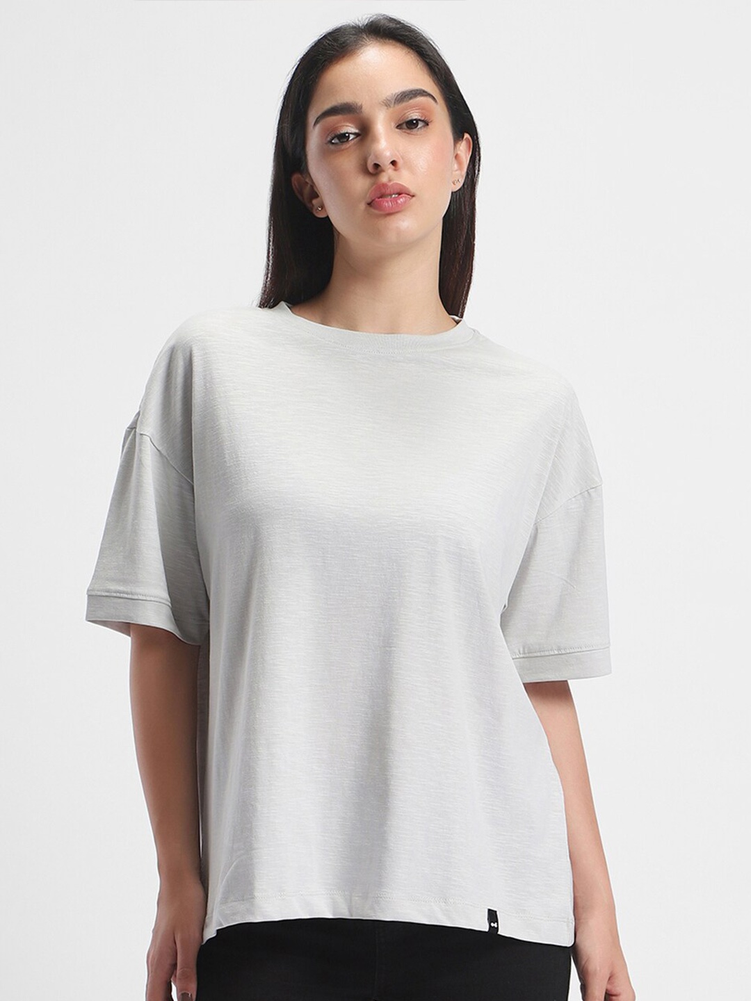 

Bewakoof Air 1.0 Cotton Oversized T-shirt, Grey