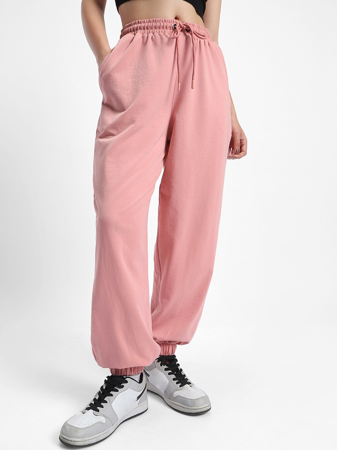 

Bewakoof Air 1.0 Women Mid Rise Relaxed-Fit Joggers, Pink