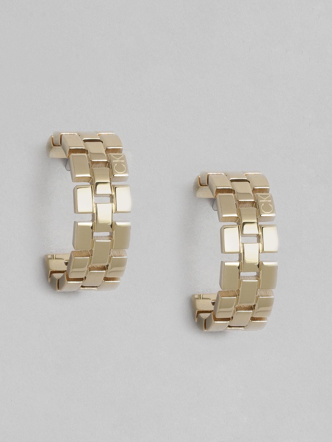 

Calvin Klein Classic Stainless Steel Half Hoop Earrings, Gold