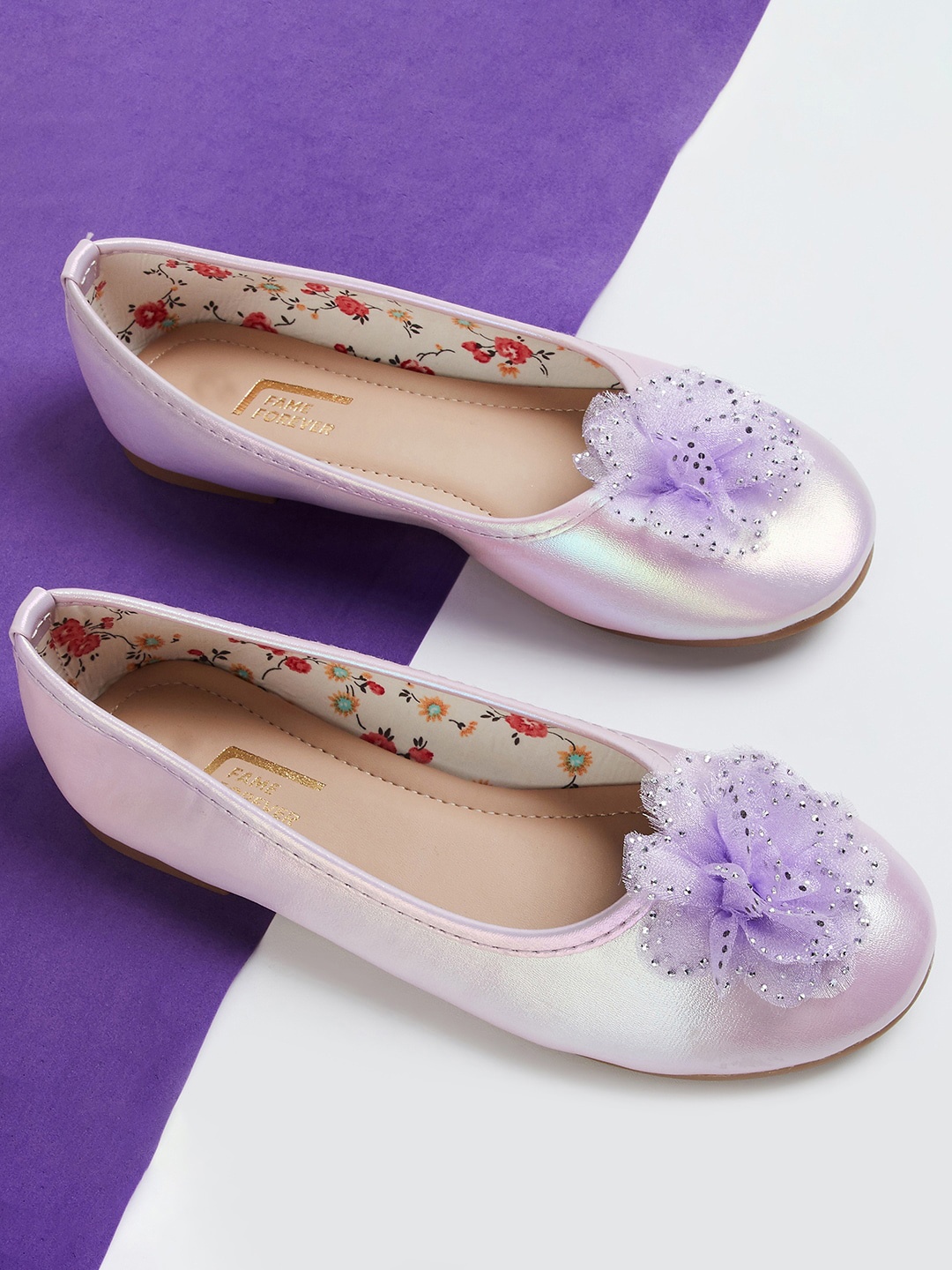 

Fame Forever by Lifestyle Girls Embellished Round Toe Ballerinas, Lavender