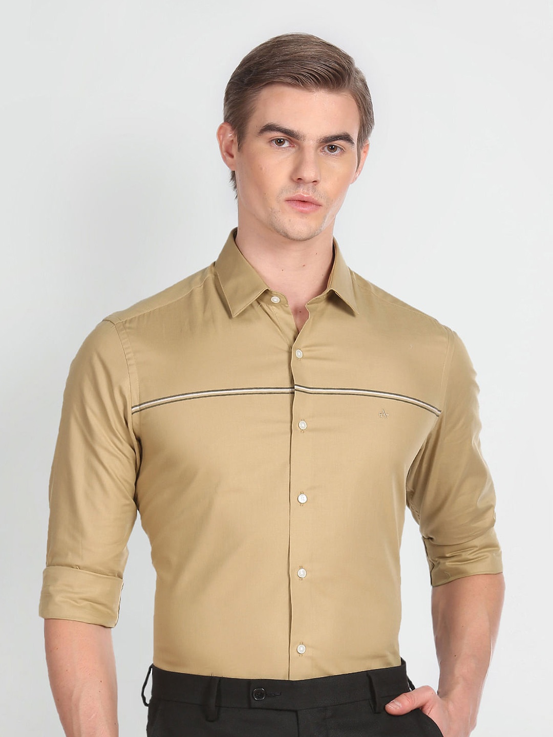 

Arrow Men Slim Fit Comfort Cotton Formal Shirt, Brown