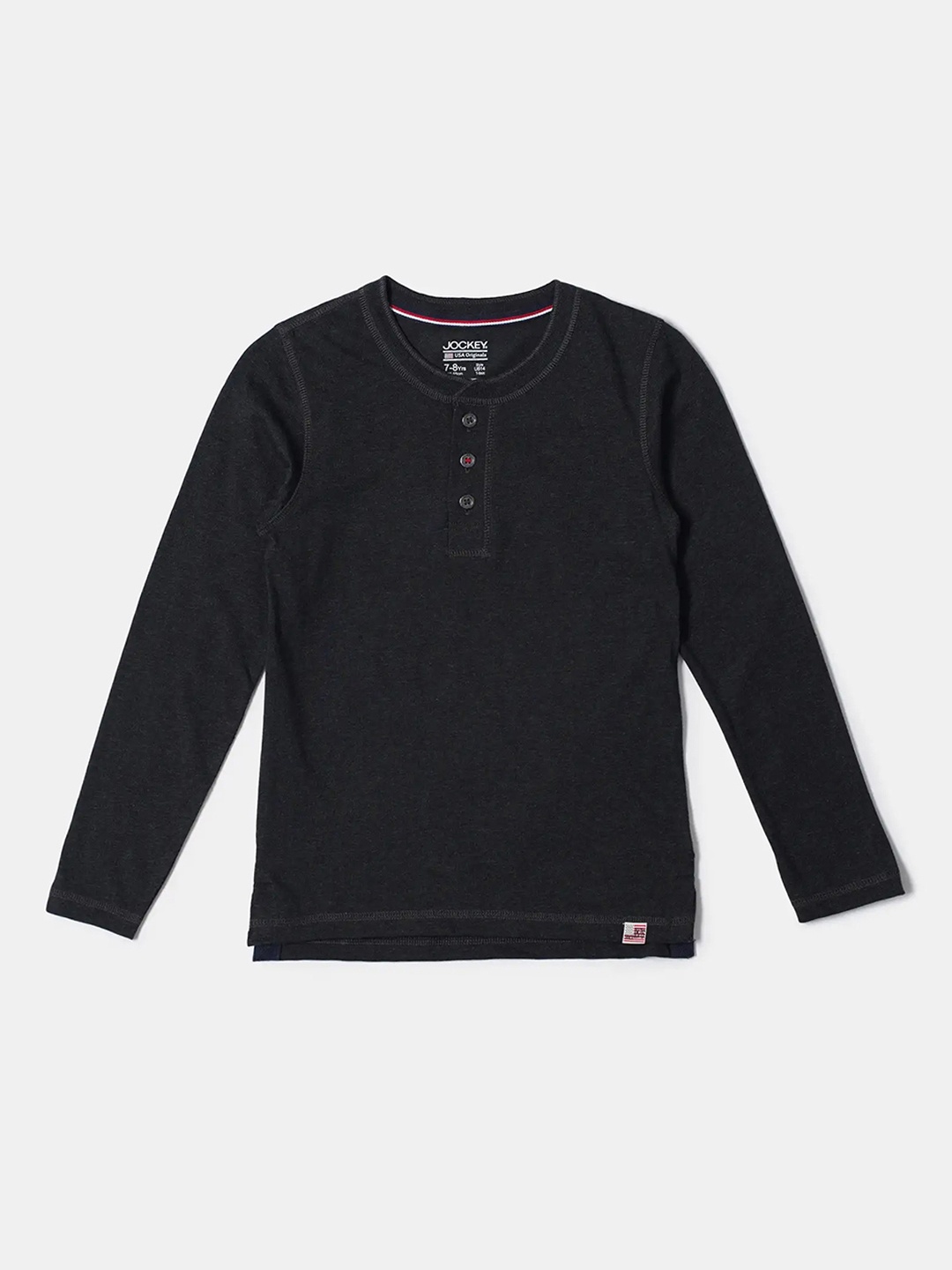 

Jockey Boys Graphic Printed Full Sleeve Henley Neck Tshirt - UB14, Black