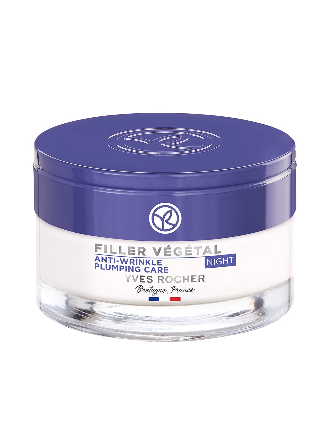 

YVES ROCHER Filler Vegetal Anti-Wrinkle Plumping Care Night Cream for Dry Skin - 50ml, White
