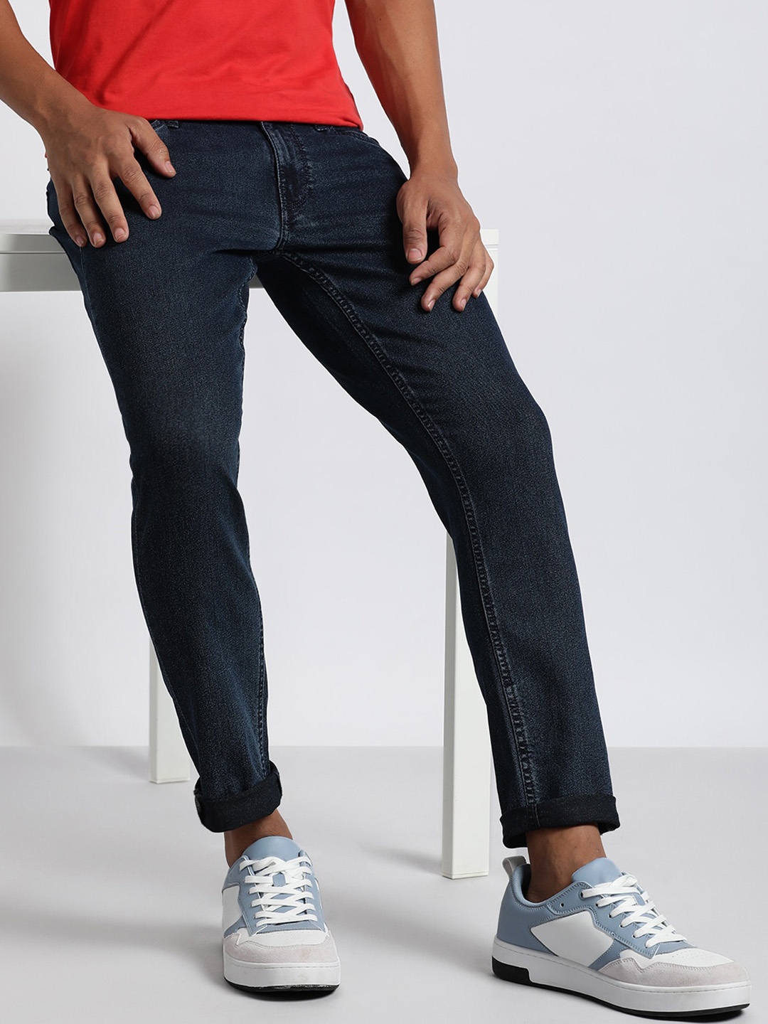 

Lee Men Skinny Fit Clean Look Low-Rise Stretchable Jeans, Blue
