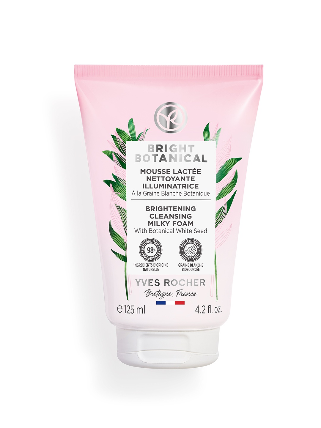 

YVES ROCHER Bright Botanical Brightening Cleansing Milky Foam with White Seed - 125ml, Pink