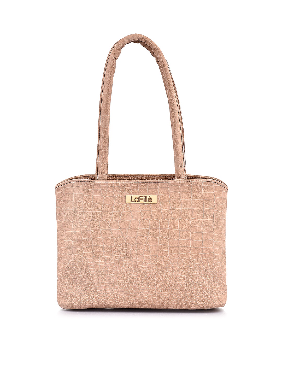 

LaFille Textured Structured Shoulder Bag, Beige
