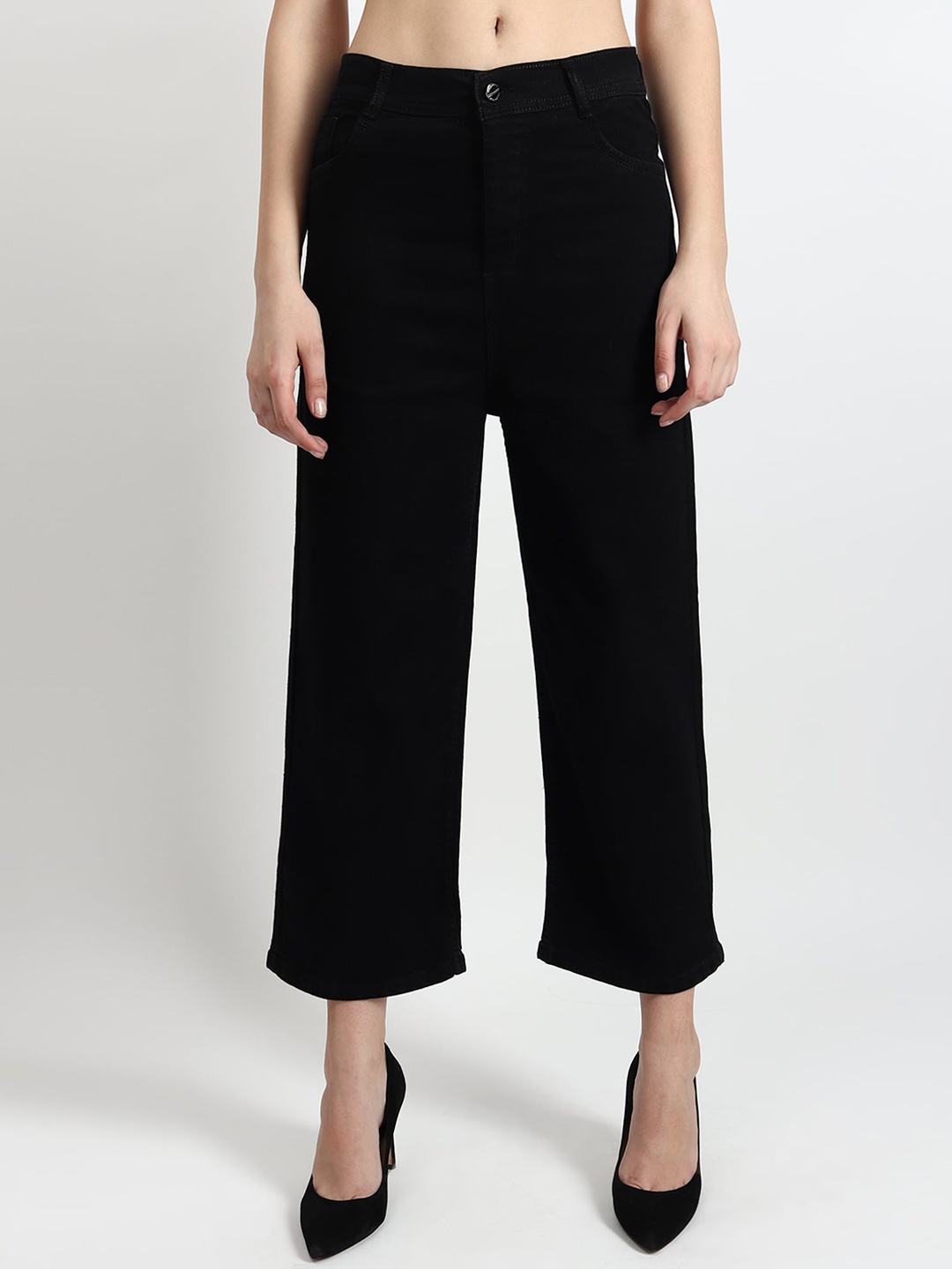 

TYFFYN Women Jean High Rise Clean Look Stretchable Jeans, Black