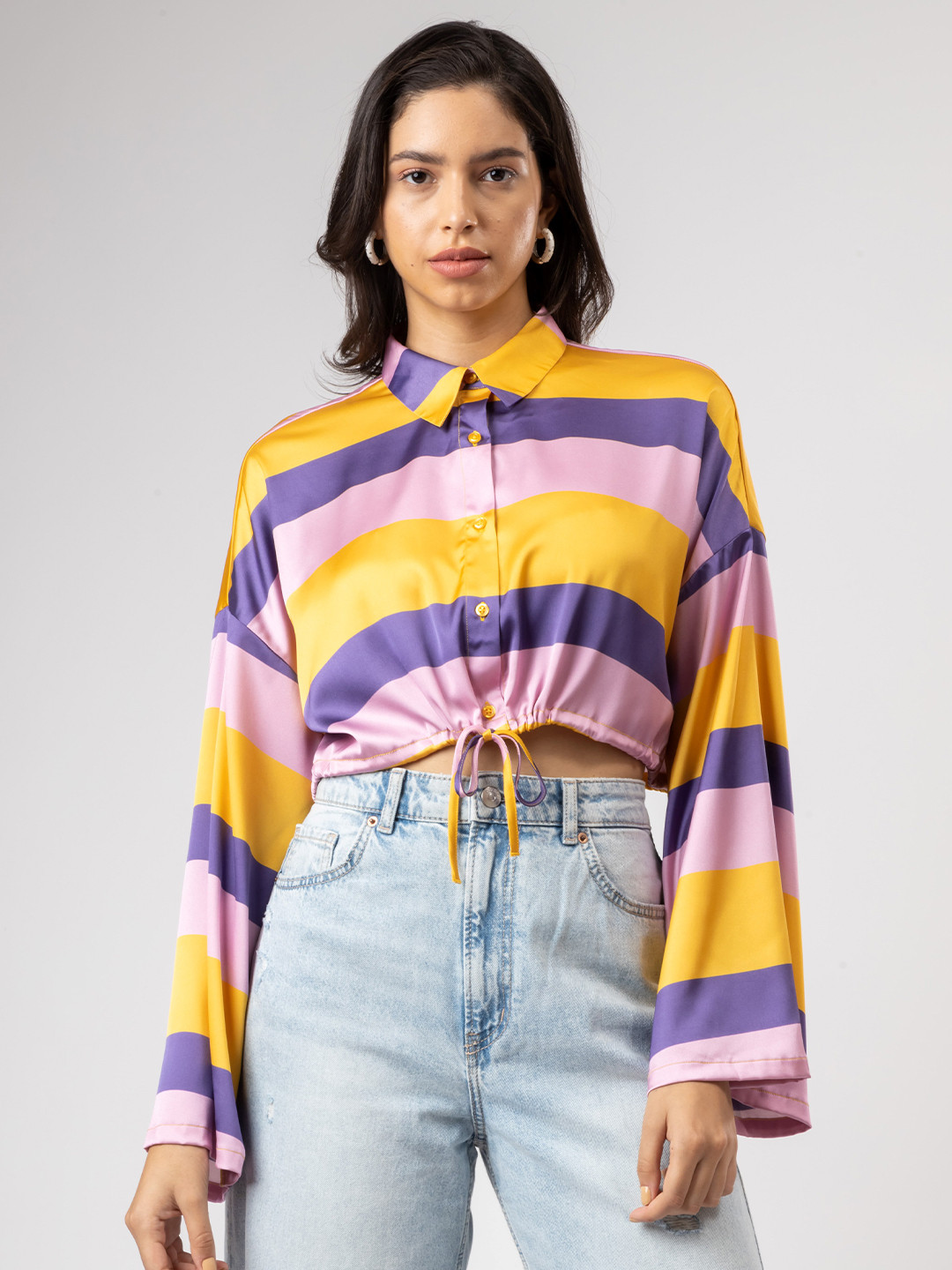 

H&M Vibrant Bold Striped Shirt, Yellow