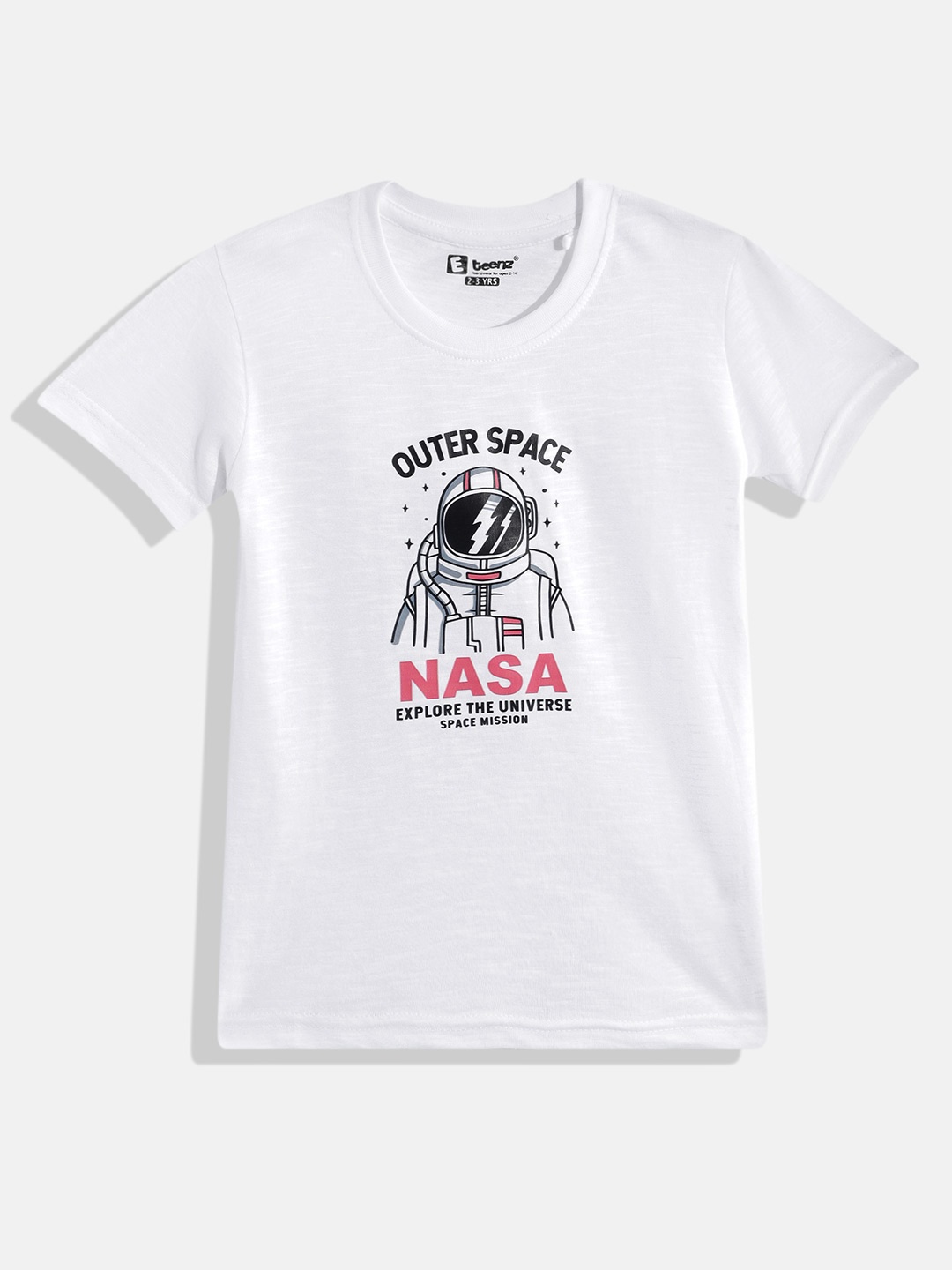 

Eteenz Boys Graphic & Typography Printed Premium Cotton T-shirt, White