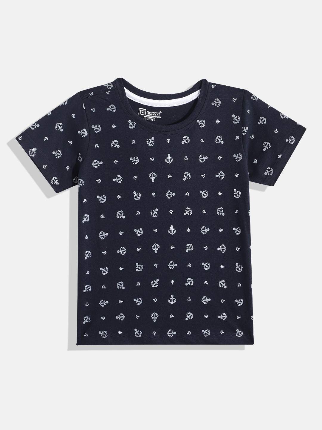 

Eteenz Boys Nautical Printed Premium Cotton T-shirt, Navy blue