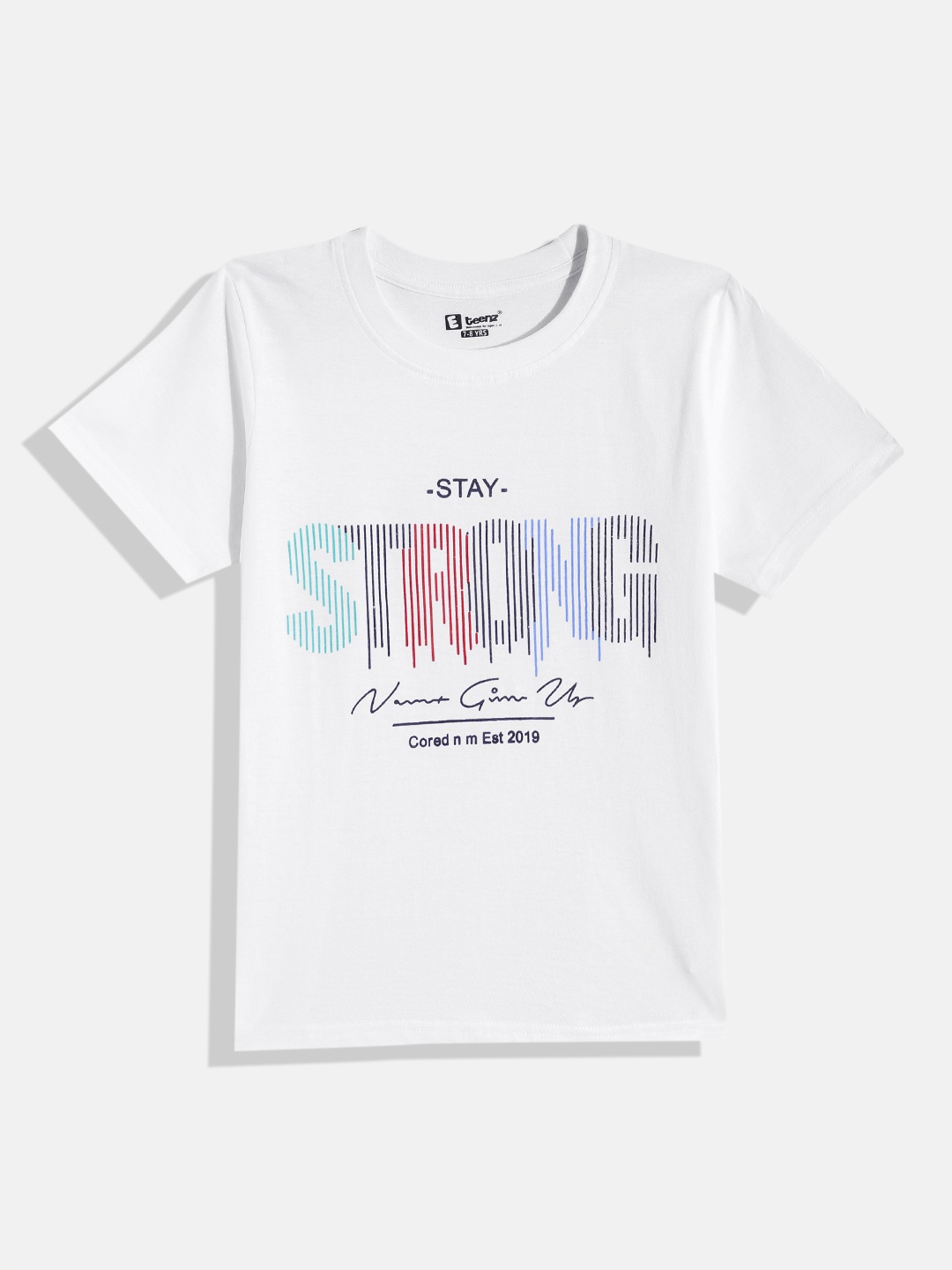 

Eteenz Boys Printed Premium Cotton T-shirt, White