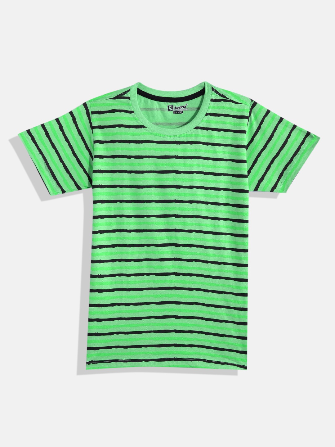 

Eteenz Boys Premium Cotton Striped T-shirt, Green