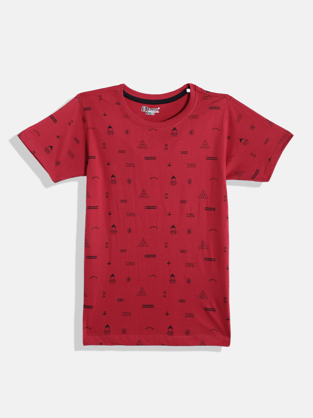 

Eteenz Boys Premium Cotton Graphic Printed T-shirt, Maroon