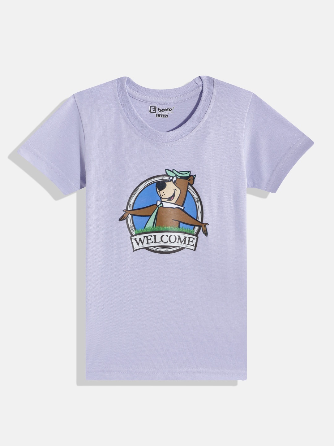 

Eteenz Boys Premium Cotton Yogi Bear Printed T-shirt, Lavender