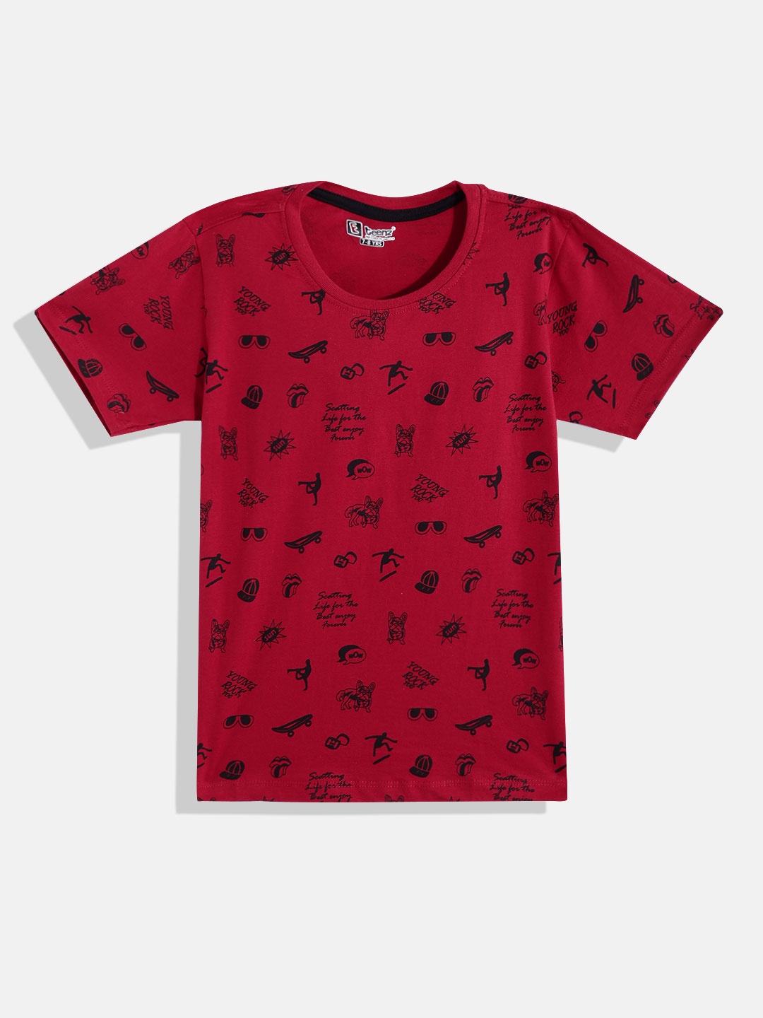 

Eteenz Boys Premium Cotton Graphic Printed T-shirt, Maroon