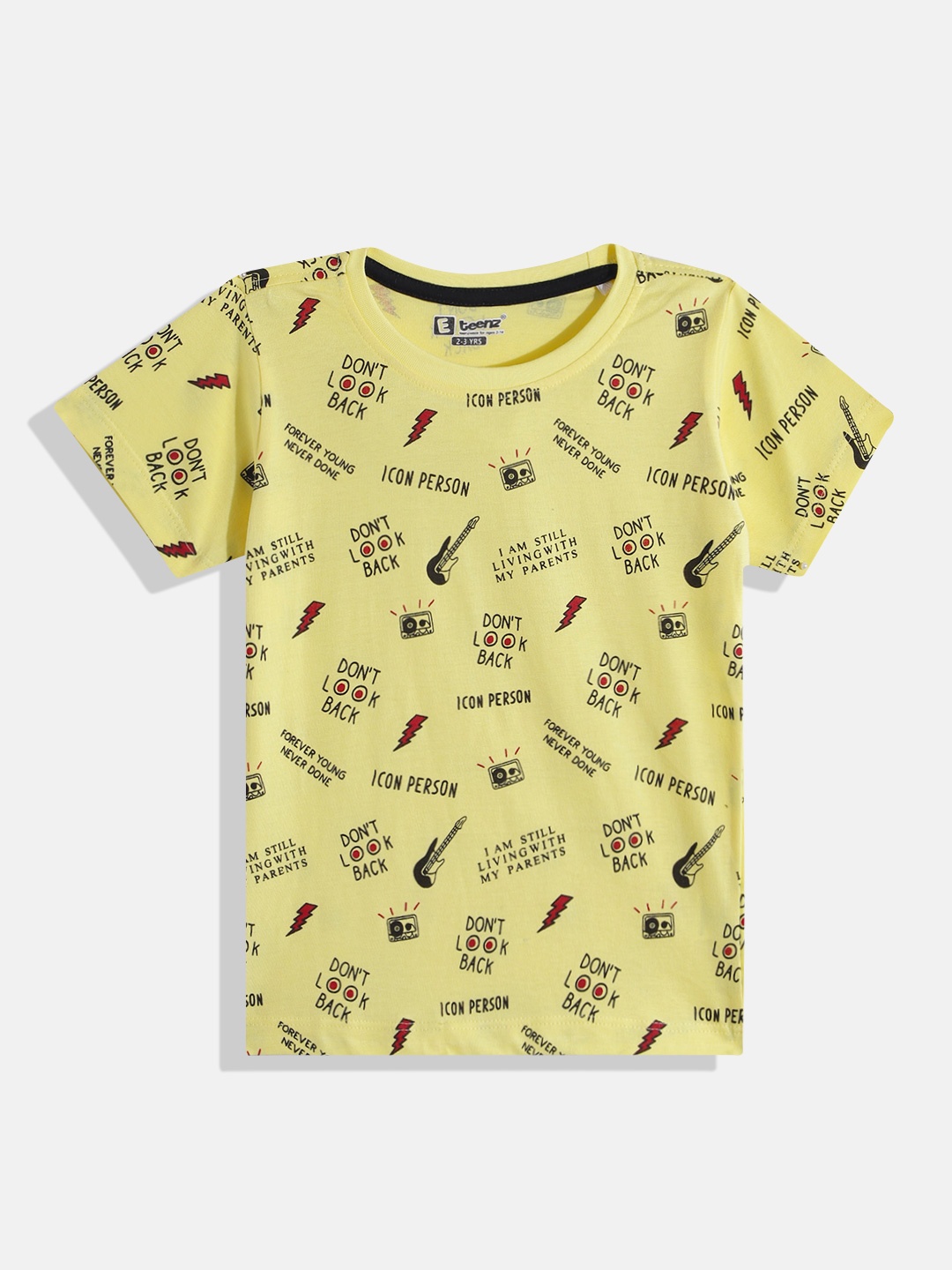 

Eteenz Boys Premium Cotton Typography & Graphic Printed T-shirt, Yellow