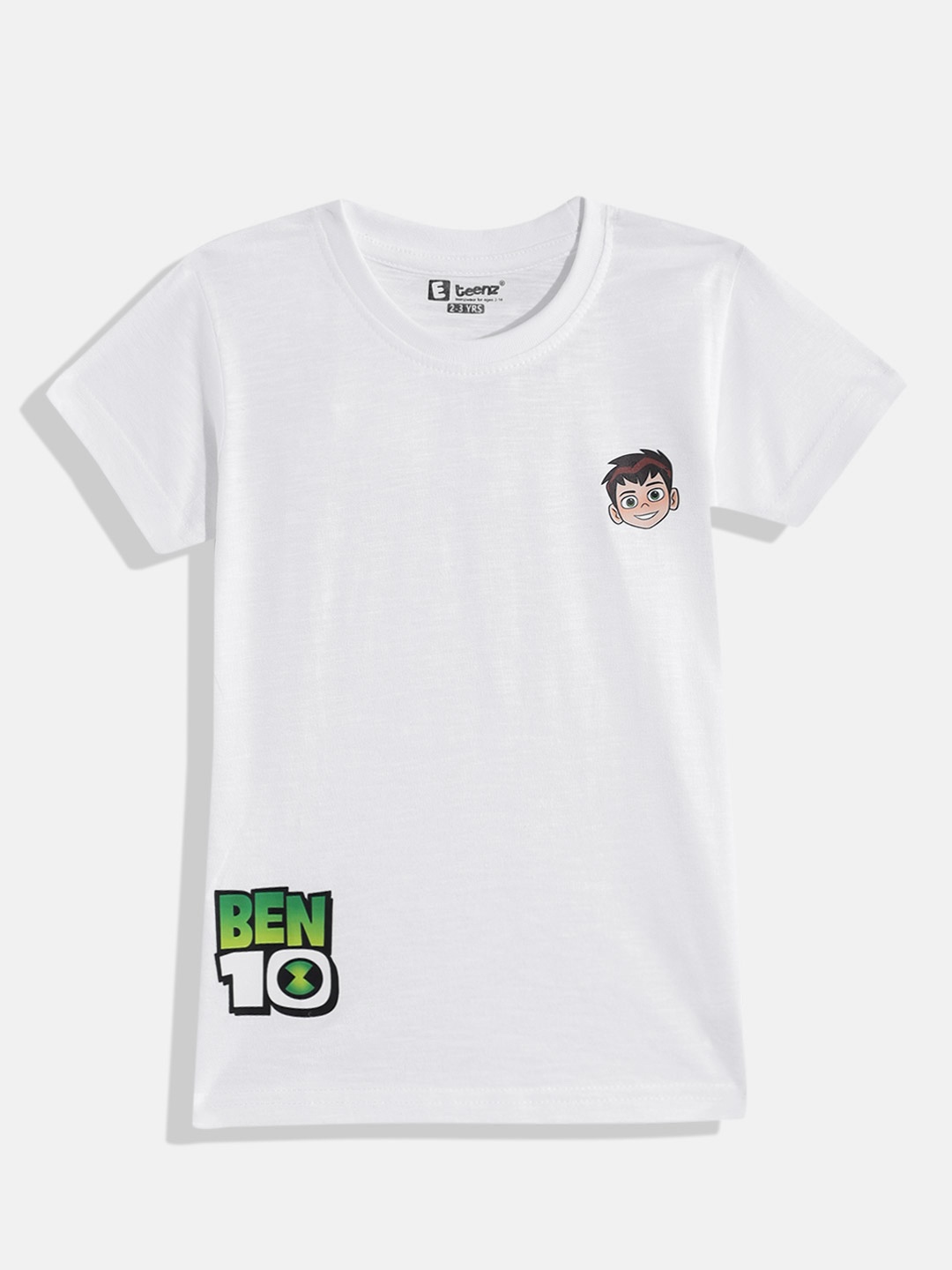 

Eteenz Boys Ben 10 Printed Premium Cotton T-shirt, White