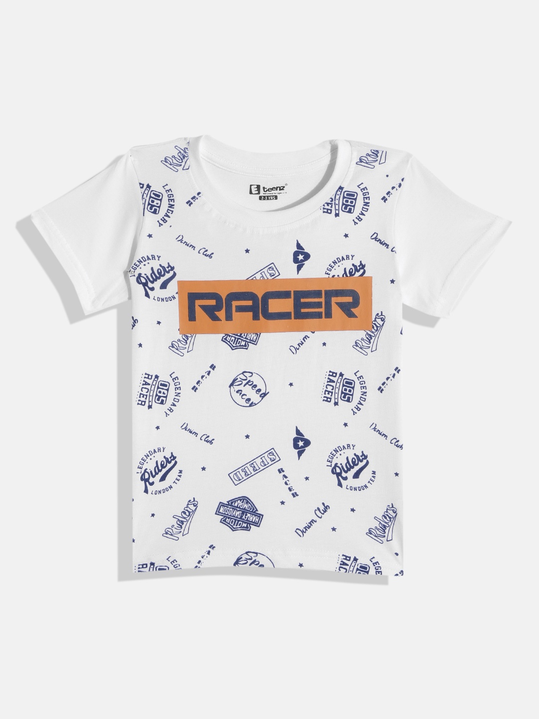 

Eteenz Boys Printed Premium Cotton T-shirt, White