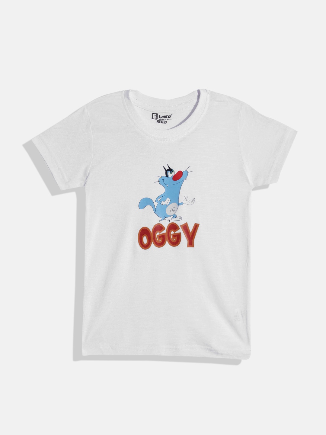 

Eteenz Boys Oggy Printed Premium Cotton T-shirt, White